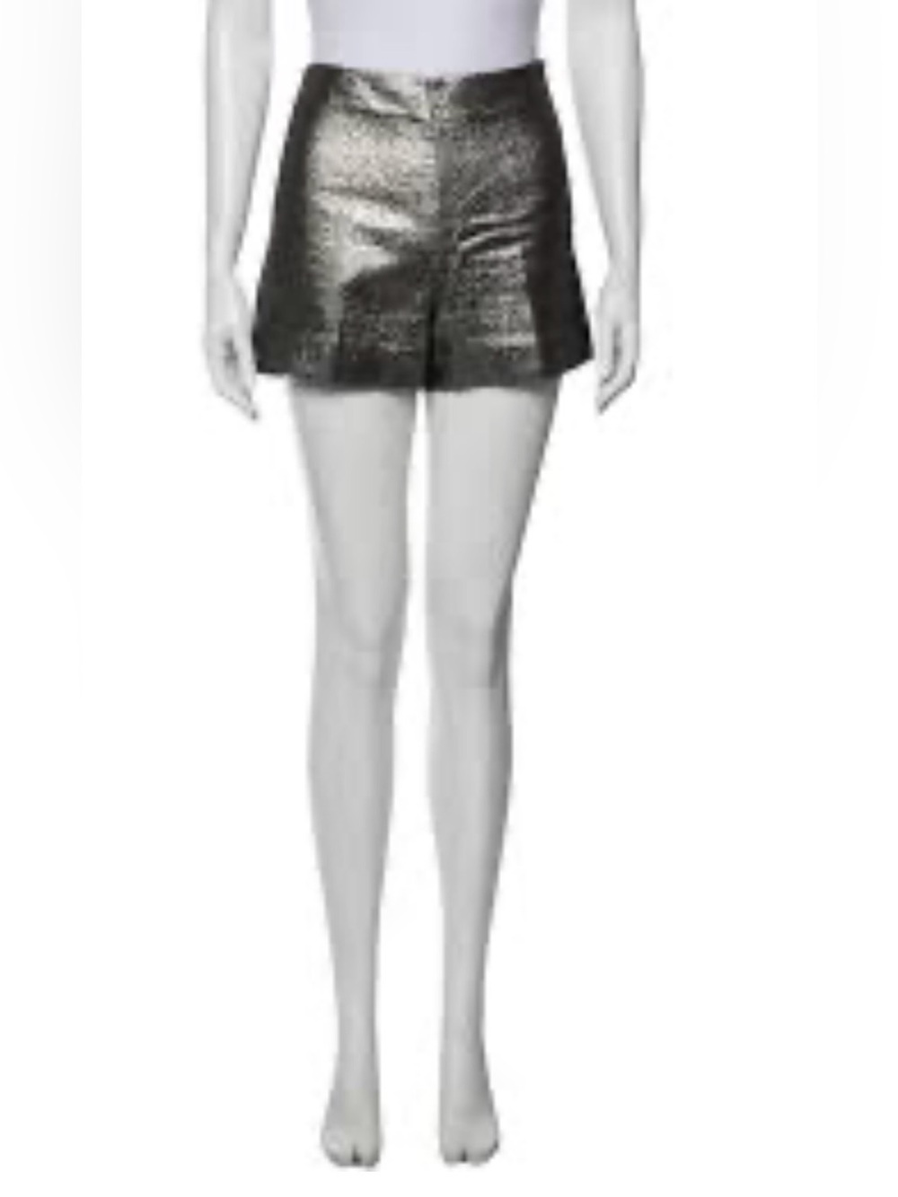 Diane von Furstenberg (DVF) "Simca" high-waisted metallic shorts women’s size 10